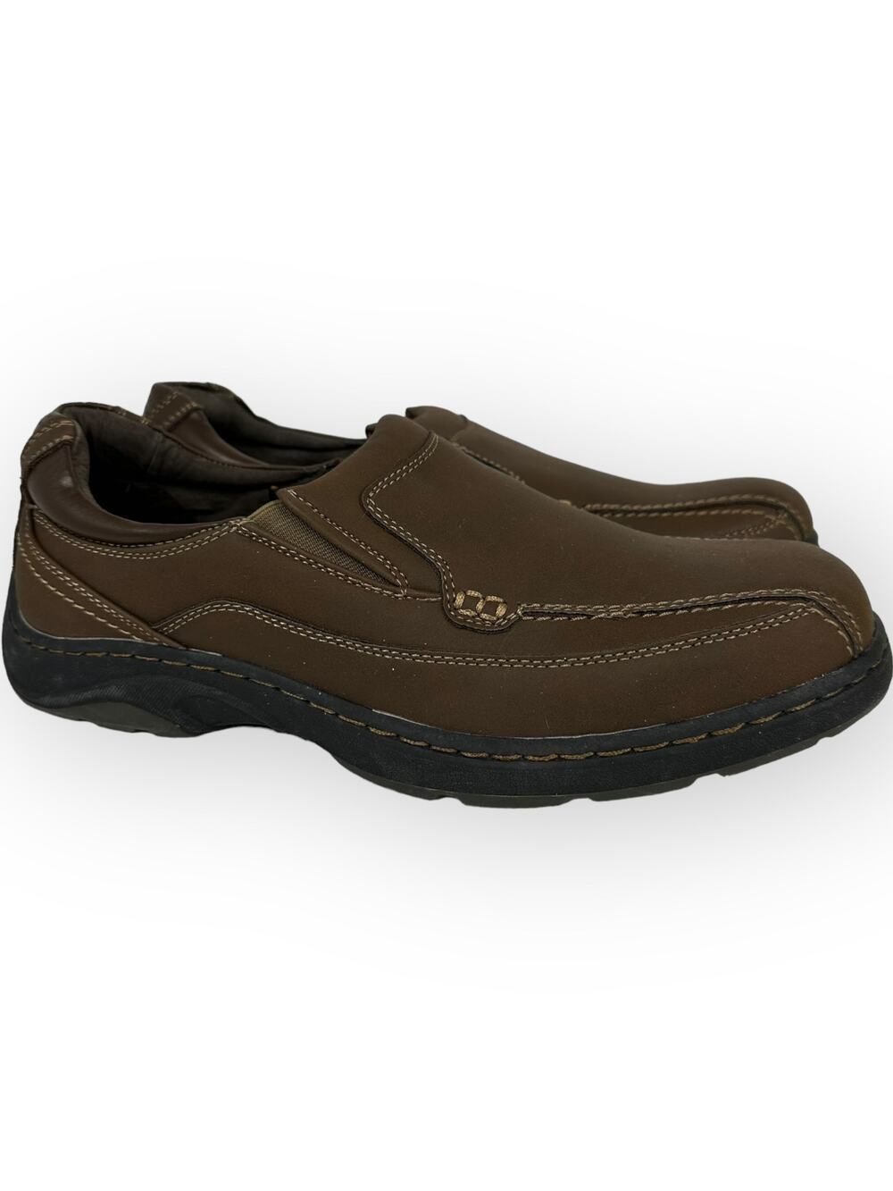 Deer Stags Mens size 8.5 Memory Foam Wesley Leather Loafer Brown